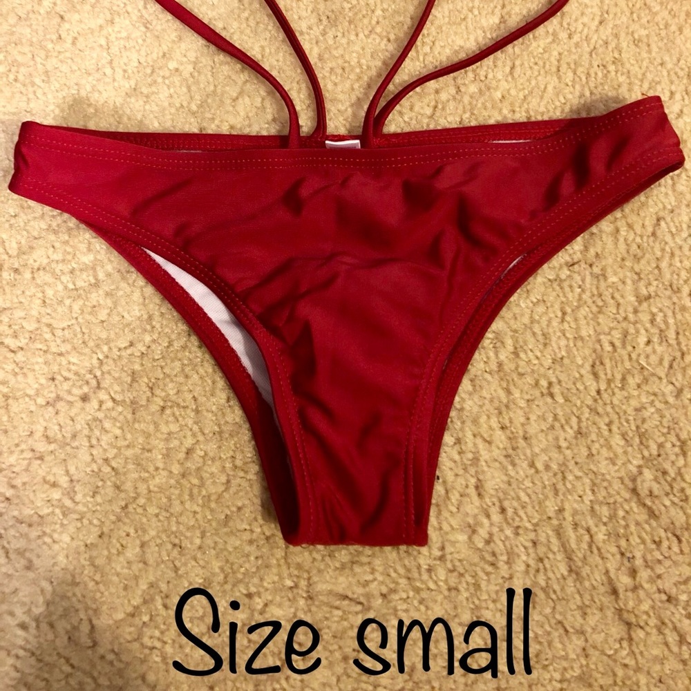 Burgundy strappy bottoms